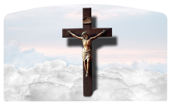 DACRO-107-WT Crucifix Clouds White